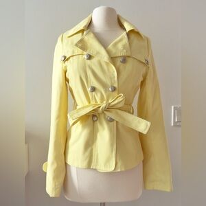 Urban Behavior Butter Yellow Y2K Trench Jacket